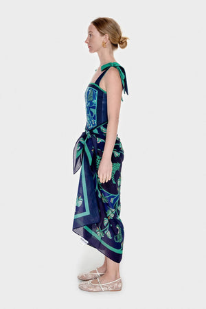 Jessie Zhao New York Beach Sarong Wrap in Leopards In The Verdant Wild