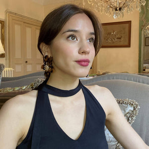 Michael Nash Jewelry Aurelia Tortoise Floral Resin Drop Earrings