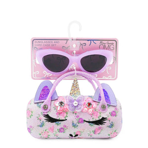 OMG Accessories Gwen Butterfly Crown Floral Case and Sunglasses