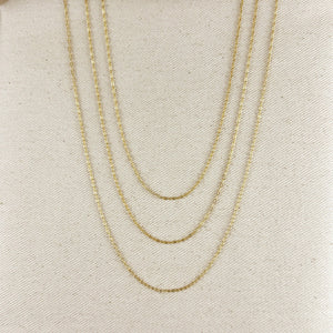 GoldFi - 18k Gold Filled Mini Diamond Cut Paperclip Chain