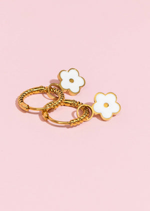 Pierced Co White Flower Charms