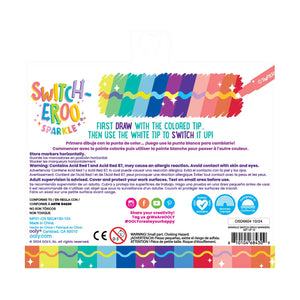 Ooly Switch-Eroo!: Sparkle Glittery Color-Changing Markers (Set Of 12)