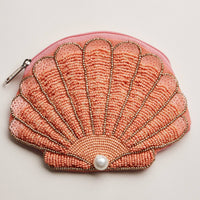 Frem Seashell Beaded Coin Purse with Pearl Accent - Multiple Colors!