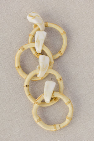 St Armands Light Brown Bamboo Statement Drop Earrings