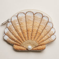 Frem Seashell Beaded Coin Purse with Pearl Accent - Multiple Colors!
