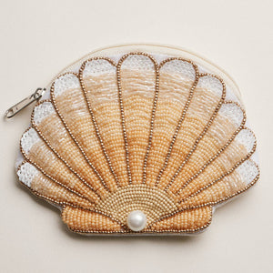 Frem Seashell Beaded Coin Purse with Pearl Accent - Multiple Colors!