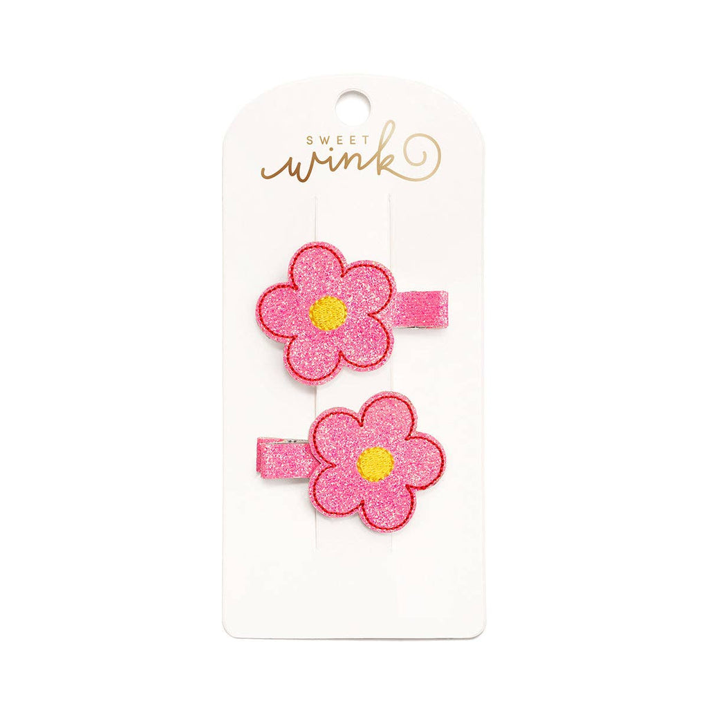 Sweet Wink Hair Clip Set in Pink Daisy