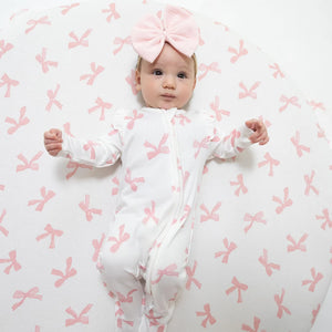 Angel Dear 2 Way Zipper Ruffle Sleeve Footie in Pretty Bows