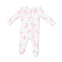Angel Dear 2 Way Zipper Ruffle Sleeve Footie in Pretty Bows