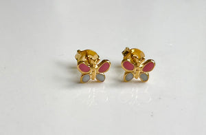 Jack and Jewelz Pink/White Butterfly Earrings