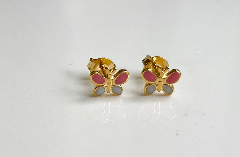 Jack and Jewelz Pink/White Butterfly Earrings