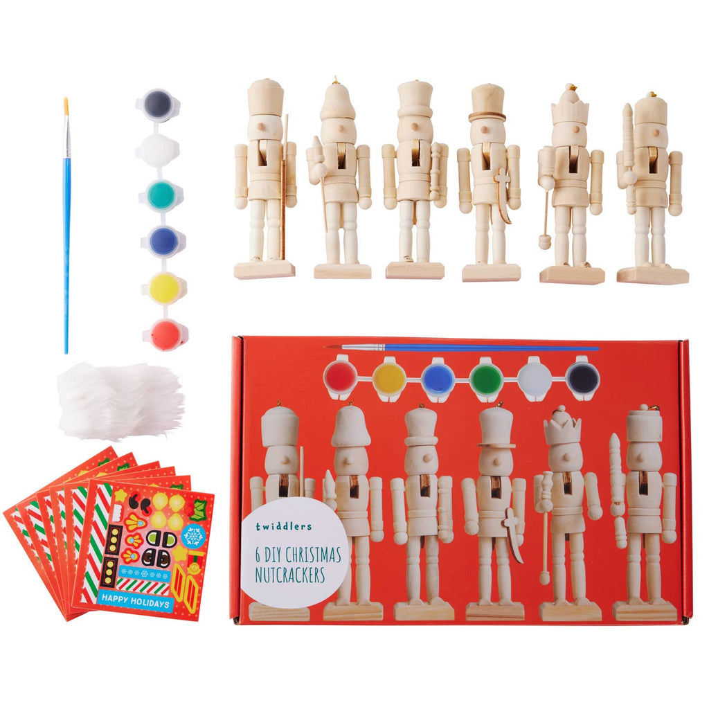 The Twiddlers Paint Your Own Christmas Wooden Nutcracker Set
