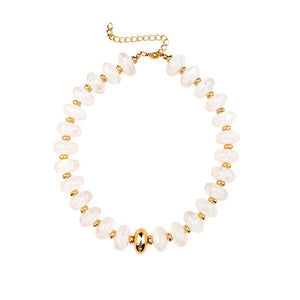 Gemelli - Evan Chunky Beaded Necklace - Cream