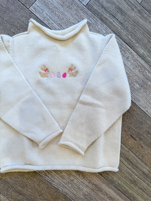 A Soft Idea Bunny Besties Roll Neck Sweater in Natural