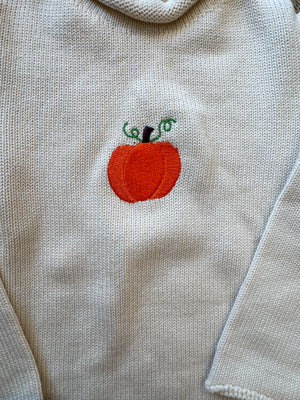 A Soft Idea Pumpkin Roll Neck Sweater in Natural