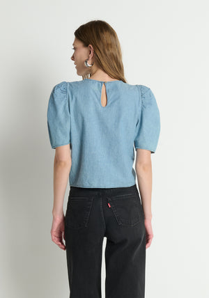 Nation Cecily Baby Doll Top in Chambray