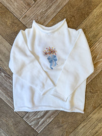 A Soft Idea Sparklers Roll Neck Sweater in White