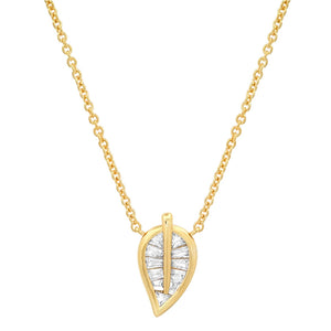 Tai Baguette Baguette Leaf Pendant Necklace