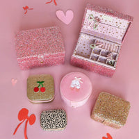 Rockahula Cherry Dreams Glitter Square Jewellery Box
