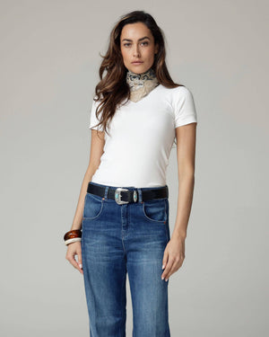 Amsterdam Heritage Gem Leather Belt in Black
