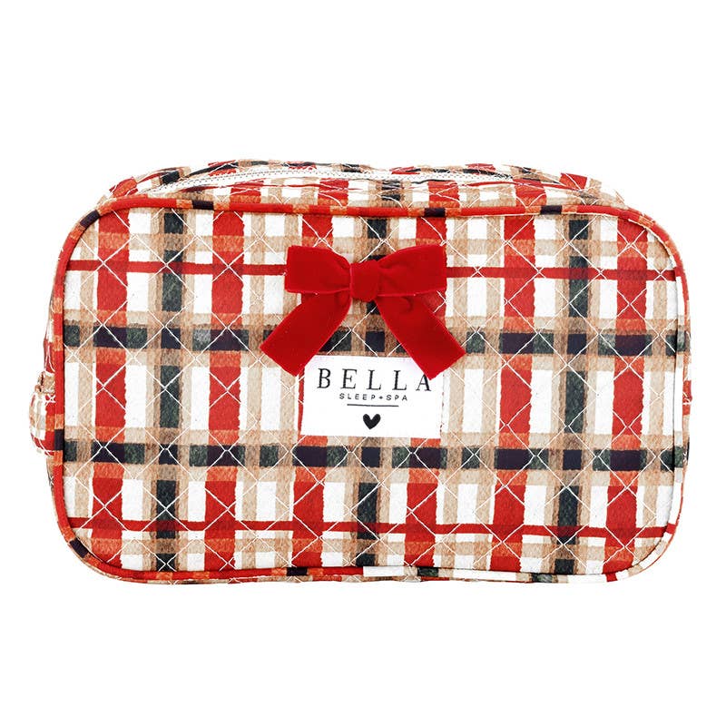 Bella Sleep Spa Quilted Cosmetic Bag in Plaid
