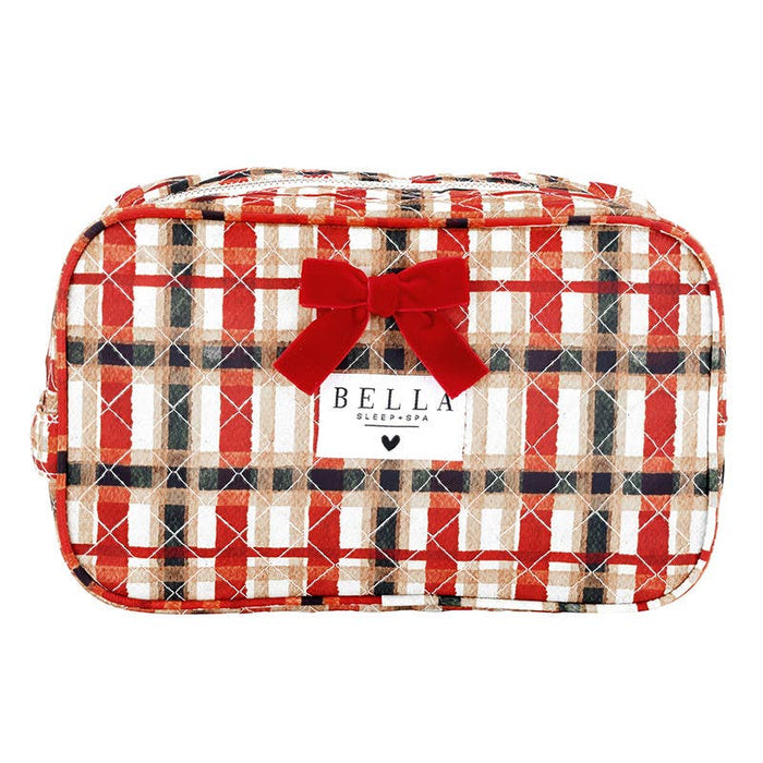 Bella Sleep Spa Quilted Cosmetic Bag in Plaid