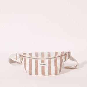 Maradji Nicole Striped Cotton Fanny Pack in Rose