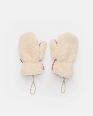 7AM Enfant Sherpa Benji Appliqué Mitten in Rose Dawn