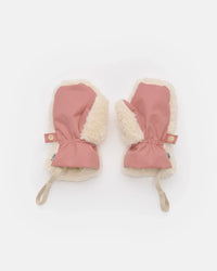 7AM Enfant Sherpa Benji Appliqué Mitten in Rose Dawn