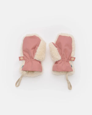 7AM Enfant Sherpa Benji Appliqué Mitten in Rose Dawn