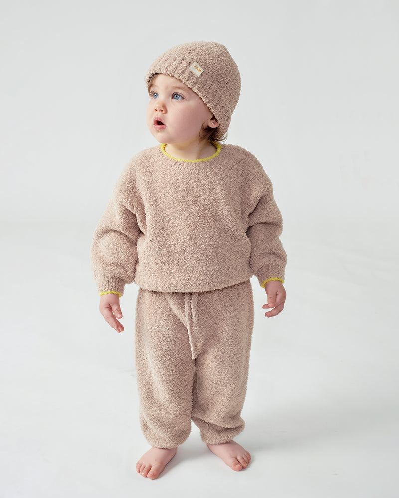 7AM Enfant Fuzzy Boxy Lounge Pant in Pecan