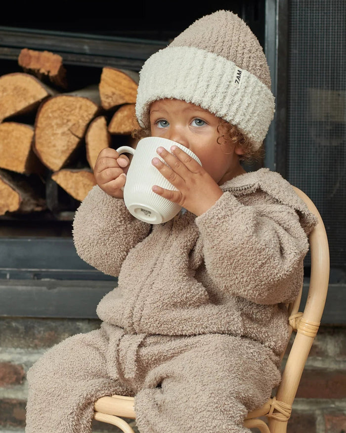 7AM Enfant Fuzzy Two-Tone Ribbed Beanie