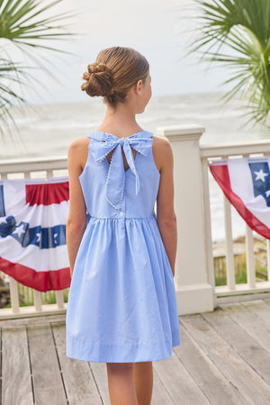 Little English Annie Dress in Royal Mini Gingham