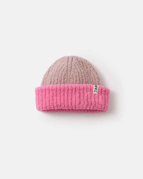 7AM Enfant Fuzzy Two-Tone Ribbed Beanie