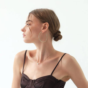 Tai Extra Large Gold Hoops with Cz Stations