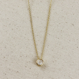 GoldFi 18k Gold Filled Solitaire CZ Necklace