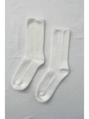Le Bon Shoppe Extended Cloud Socks in Classic White