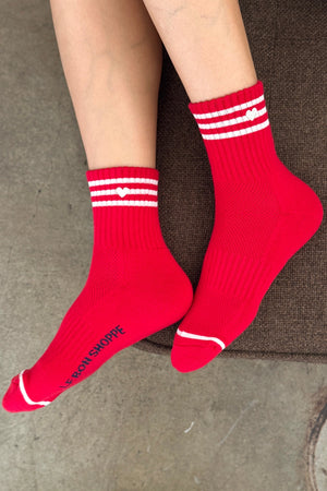 Le Bon Shoppe Embroidered Heart Girlfriend Socks in Multiple Colors