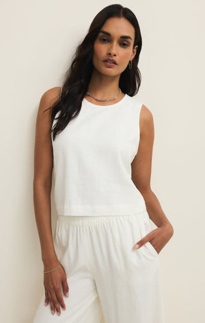 Z Supply Sloane Linen Tank in White