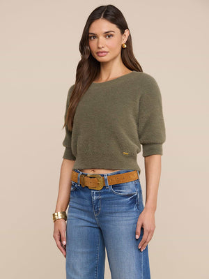 L'Agence Guinevere Crop Crew in Smokey Olive