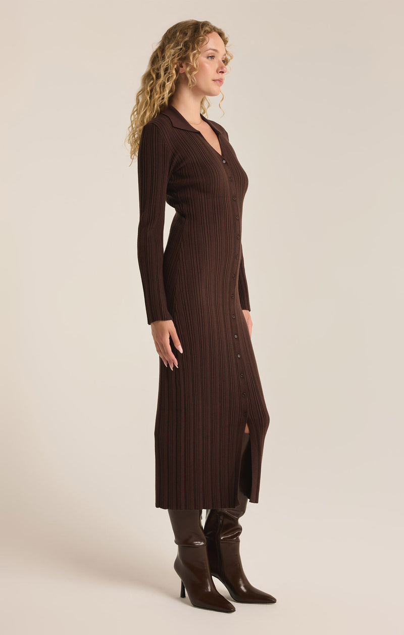 Z Supply Danity Sweater Dress in Coffee Bean