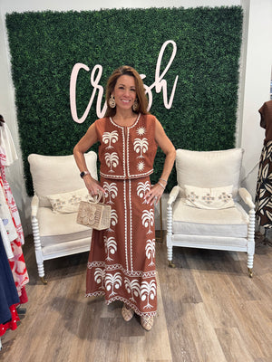 Victoria Dunn Maura Maxi Skirt in Copper Grove