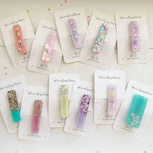 Shared Joy Glitter Resin Hair Clips