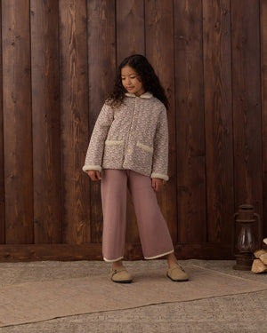 Rylee + Cru Pointelle Knit Pant in Rosewood