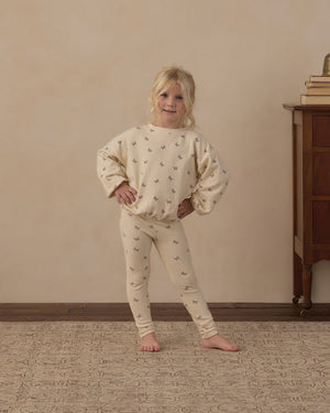 Rylee + Cru Spongey Knit Set in Butterfly Ditsy