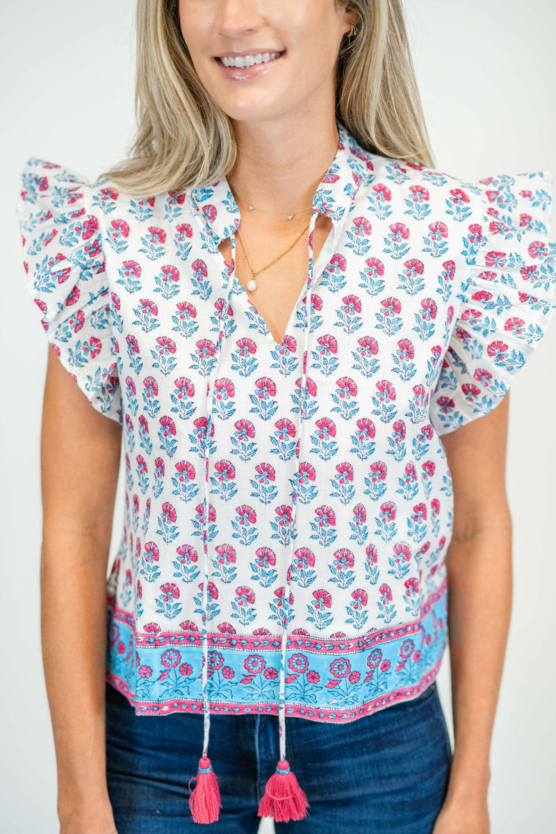 Victoria Dunn Sadie Blouse in Coastal Sunrise