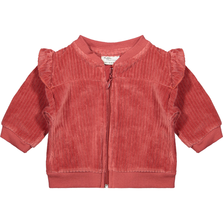 Riffle Amsterdam Noel Rib Velour Bomber in Pink