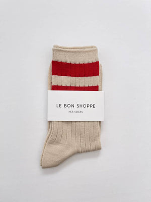 Le Bon Shoppe Her Varsity Socks in Multiple Colors