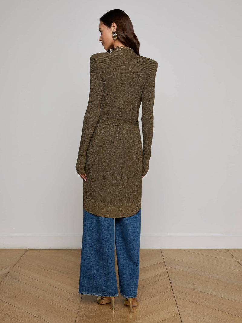 L'Agence Noe Double Breasted Cardigan in Pine