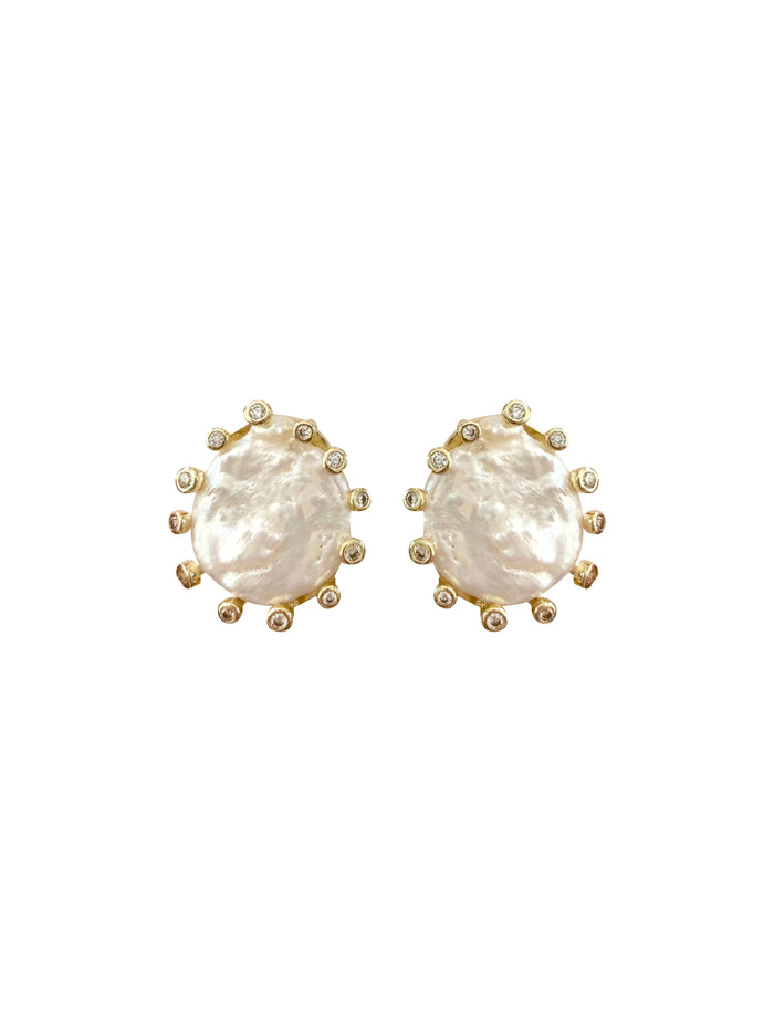 Gemelli - Monet Clear Pearl Stud Earring
